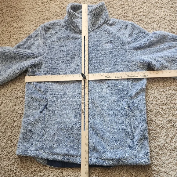 THE NORTH FACE Women’s Deep Pile Fleece Jacket Large Heather Blue Full Zip - Picture 12 of 14